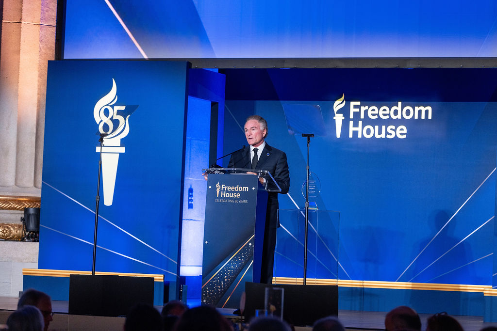 Dionisio Gutiérrez en la premiación de Freedom House 2026