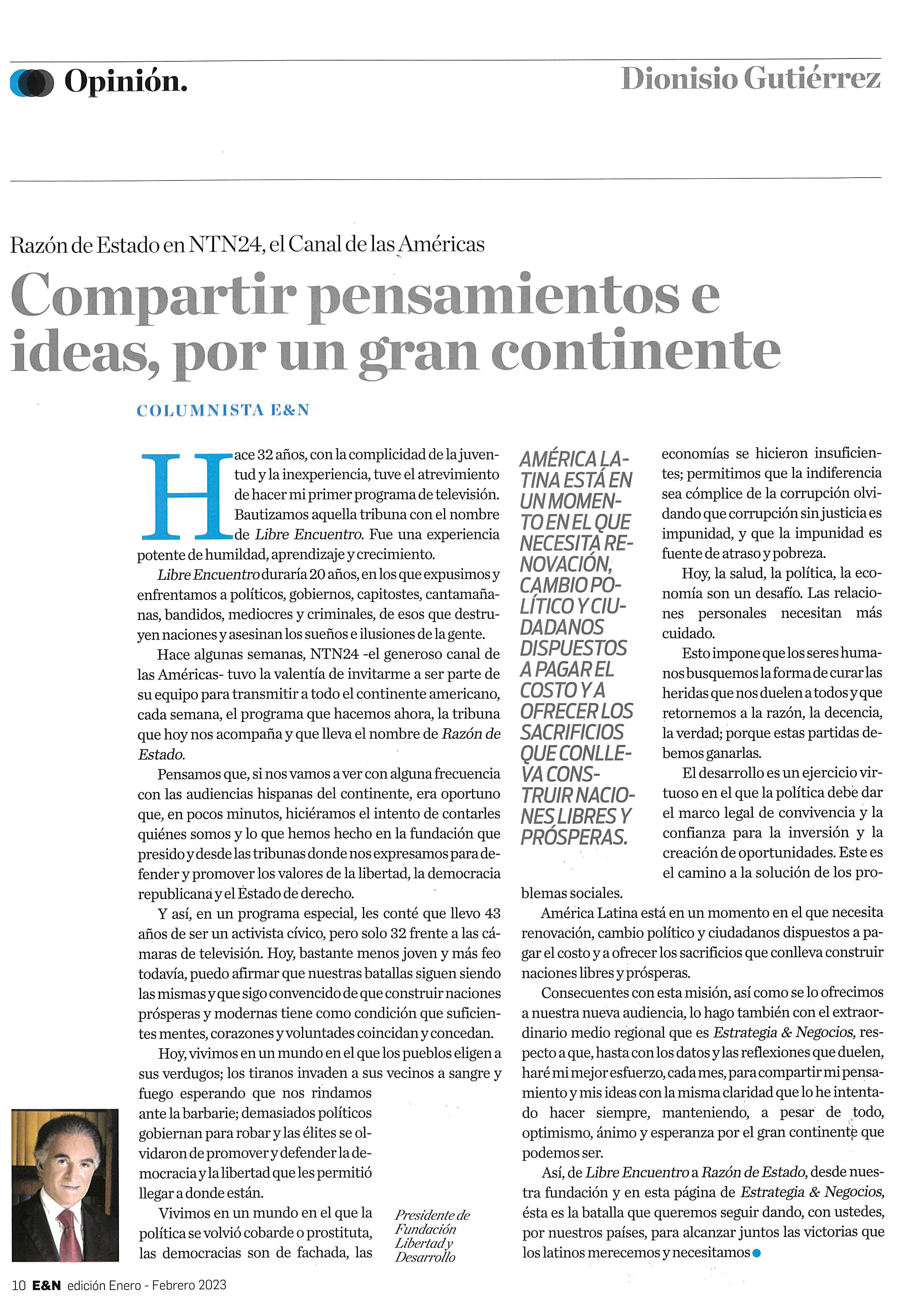 Compartir pensamientos e ideas, por un gran continente