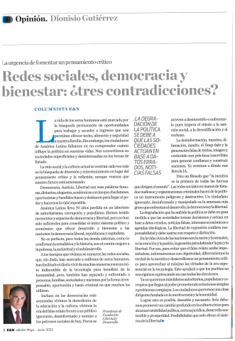 Las redes sociales, la democracia y el bienestar: ¿tres contradicciones?